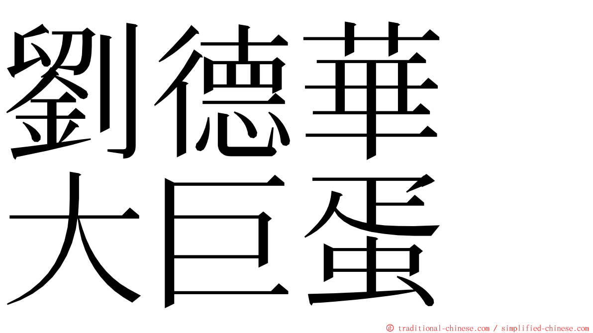 劉德華　大巨蛋 ming font